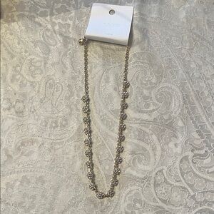 J. Crew Gold Floral Crystal Station Necklace NWT!
